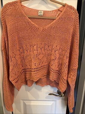Urban Outfitters Crocheted V-Neck Sweater